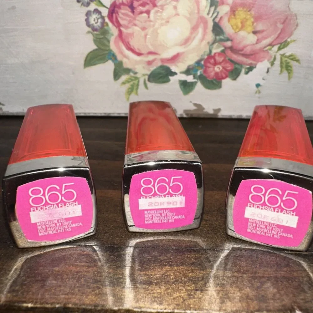 3x Maybelline Color Sensational Vivid Lipstick 865 Fuchsia Flash Satin Finish